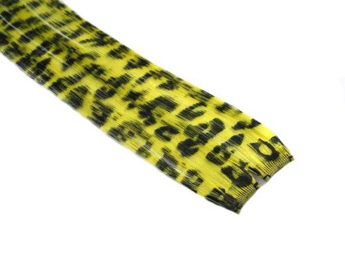 Clip In Colour Hair Streaks - Yellow Leopard Print