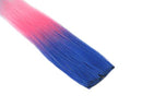 Clip In Colour Hair Streaks - Royal Blue / Neon Pink / Baby Pink Ombre