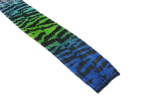 Clip In Colour Hair Streaks  - Blue / Neon Green / Aqua Tiger Ombre