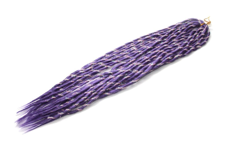 Elysee Star Dreads - Snow White & Purple with Purple Spiral