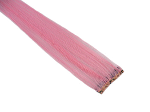 Clip In Colour Hair Streaks - Baby Pink