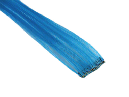Clip In Colour Hair Streaks - Neon Turquoise