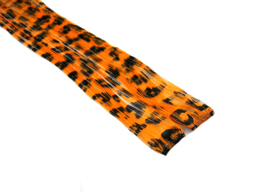 Clip In Colour Hair Streaks - Orange Leopard Print